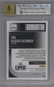 Shai Gilgeous-Alexander from the 2018-19 Panini Donruss Optic set graded by Beckett and given an overall grade of 9.