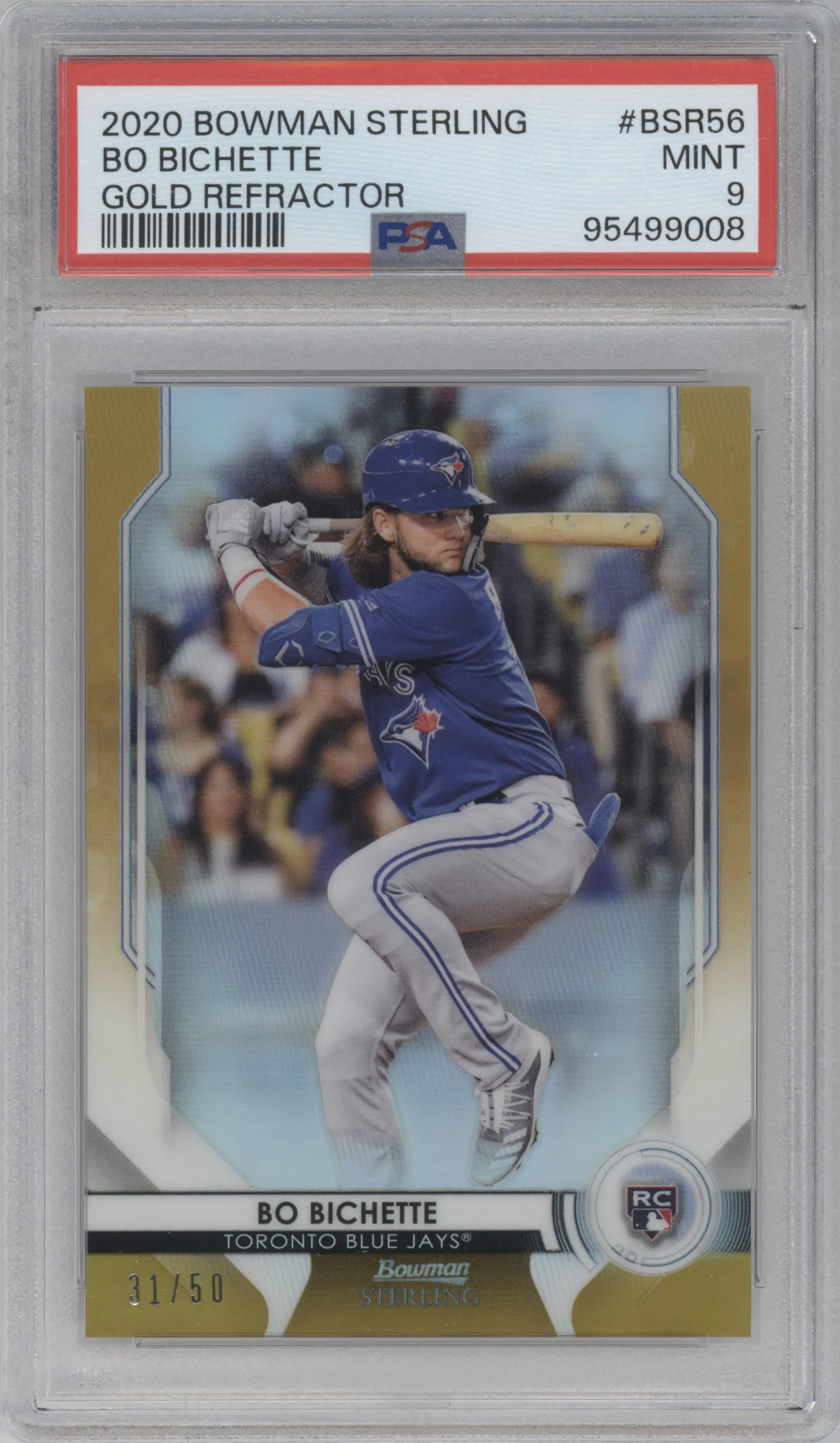 2020 Bowman Sterling Bo Bichette Gold Refractor PSA 9