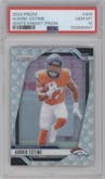 Audric Estime from the 2024 Panini Prizm set featuring a White Knight Prizm parallel graded by PSA and given an overall grade of 10.