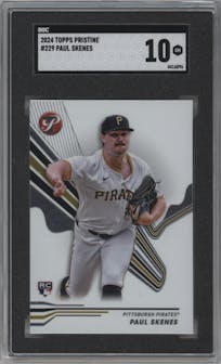  Paul Skenes from the 2024 Topps Pristine set graded by SGC and given an overall grade of 10.