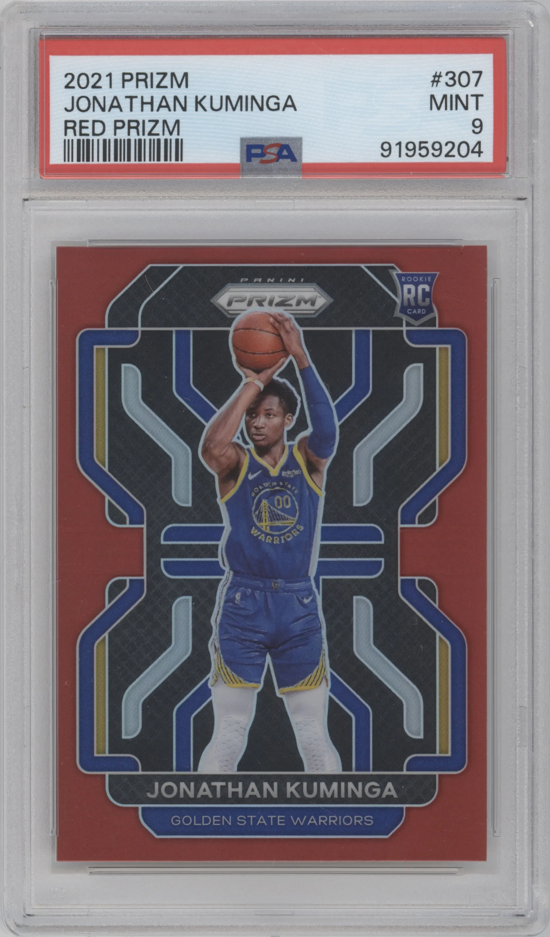 2021 Panini Prizm Jonathan Kuminga Red Prizm PSA 9