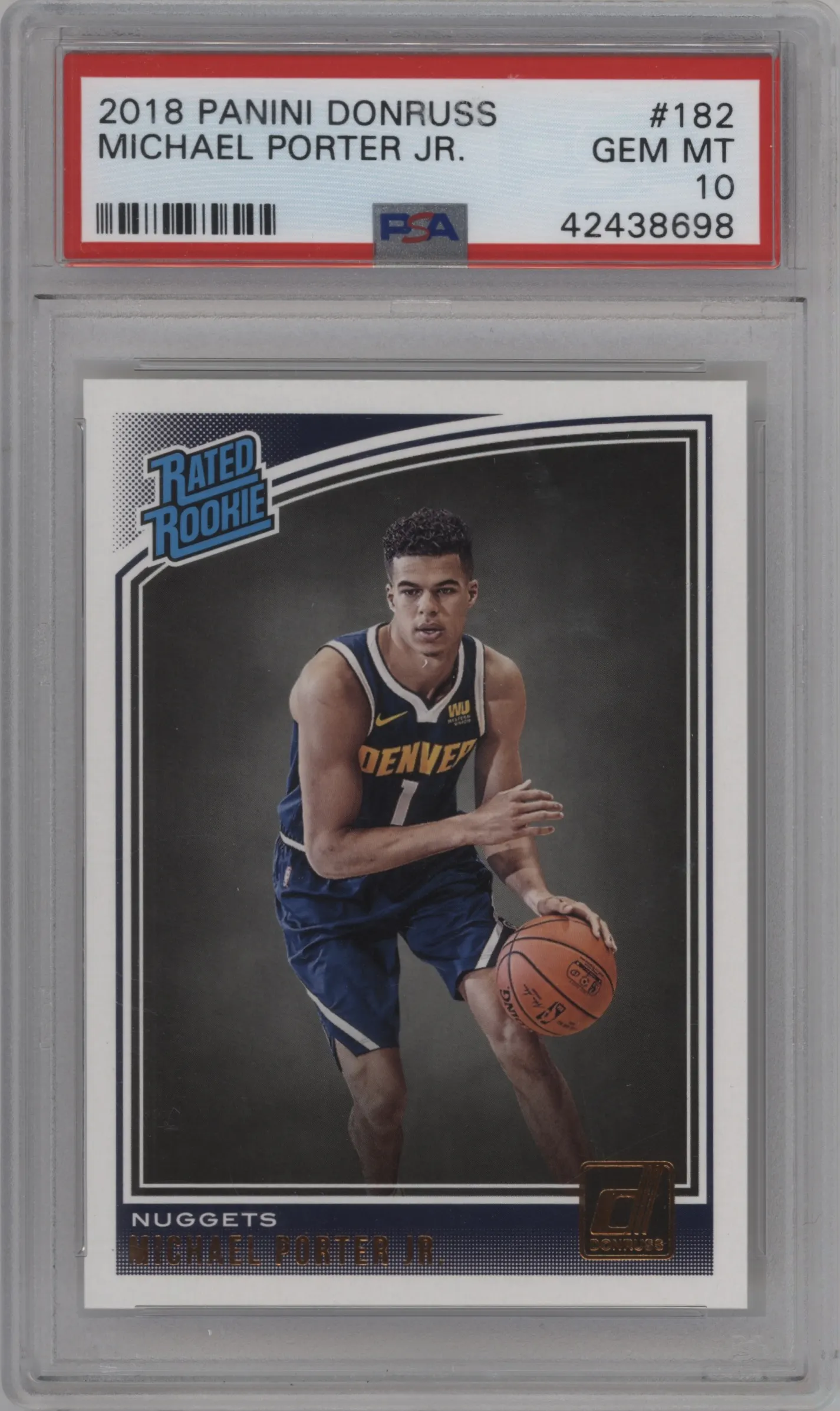 2018 Panini Donruss Rated Rookie Michael Porter Jr. #182 PSA 10