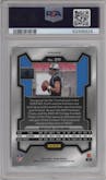 Bryce Young from the 2023 Panini Prizm set featuring a Neon Green Pulsar parallel graded by PSA and given an overall grade of 10.