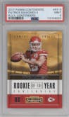 Patrick Mahomes II from the 2017 Panini Contenders set graded by PSA and given an overall grade of 9.