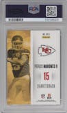 Patrick Mahomes II from the 2017 Panini Contenders set graded by PSA and given an overall grade of 9.