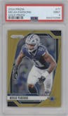 Micah Parsons from the 2024 Panini Prizm set featuring a Gold Prizm parallel graded by PSA and given an overall grade of 9.