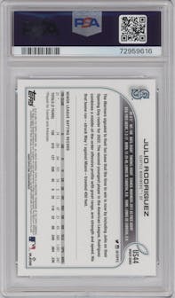 Julio Rodriguez from the 2022 Topps Update  set graded by PSA and given an overall grade of 10.