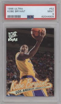 Kobe Bryant from the 1996-97 Fleer Ultra set graded by PSA and given an overall grade of 9.