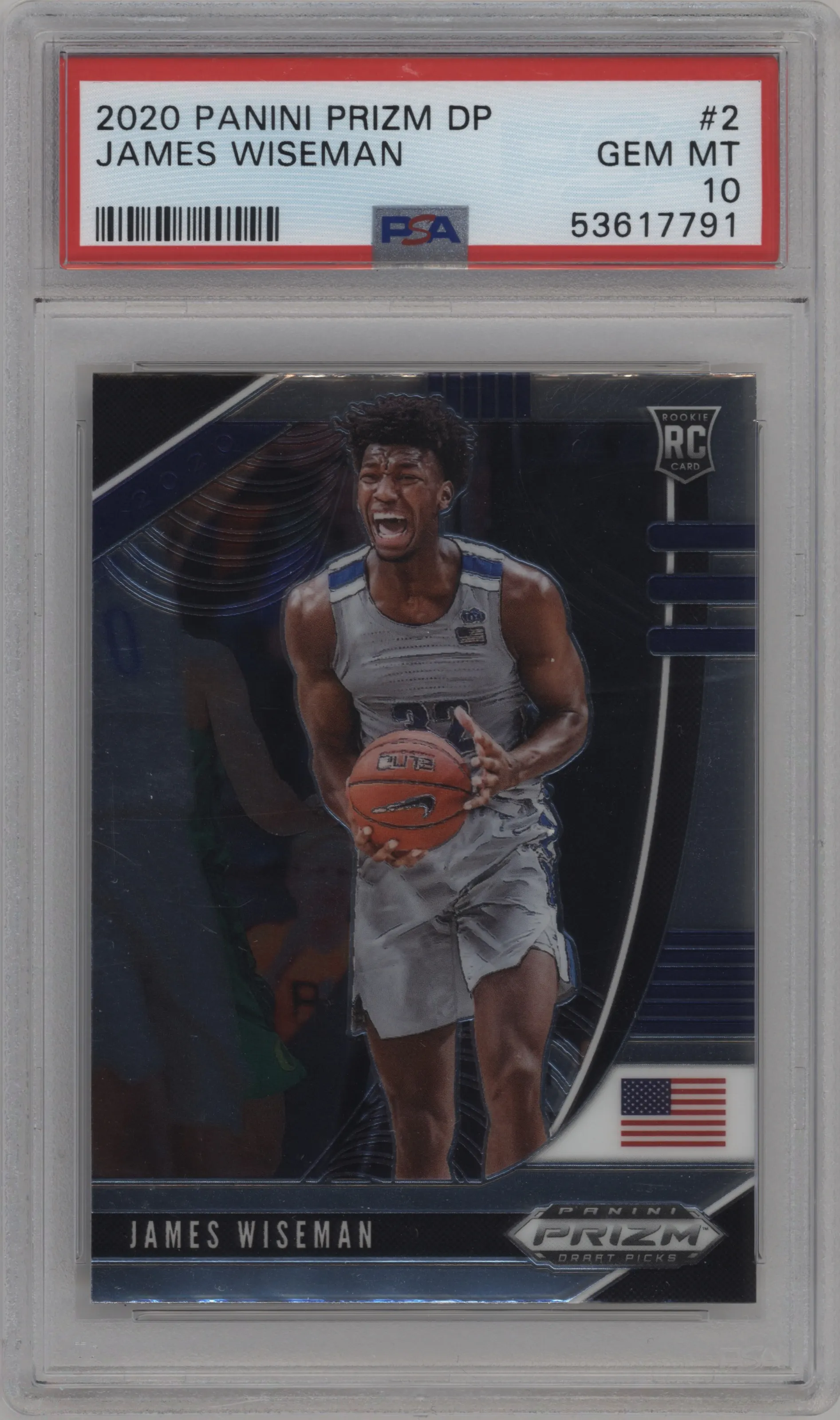 2020 Panini Prizm Draft Picks James Wiseman #2 PSA 10