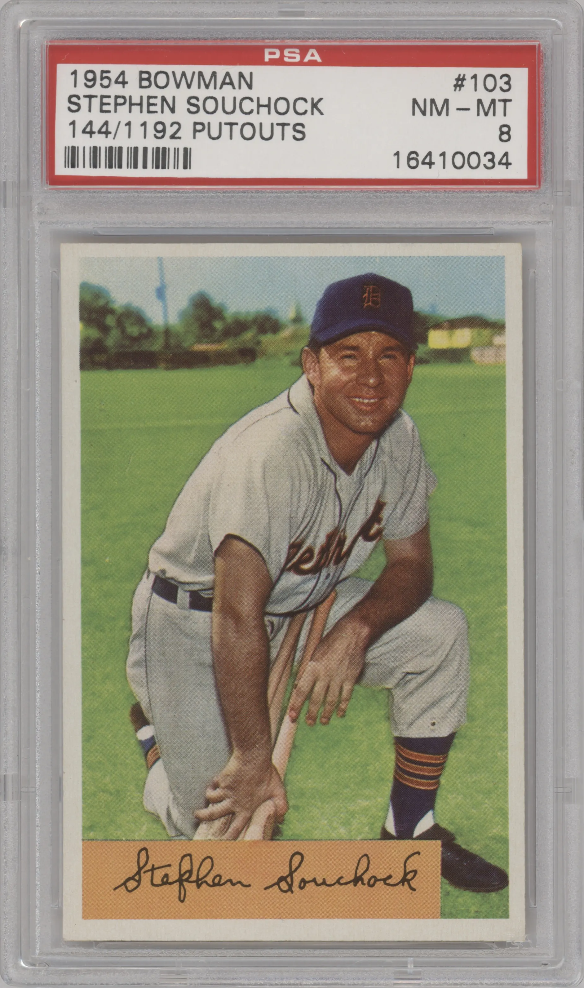 1954 Bowman Stephen Souchock PSA 8