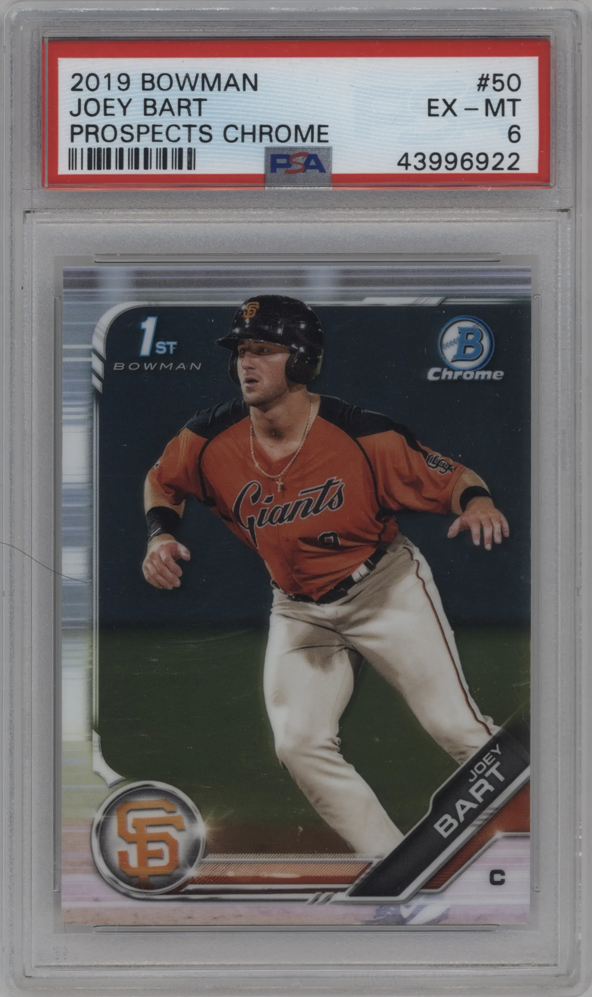 2019 Bowman Chr.Pros. Joey Bart PSA 6