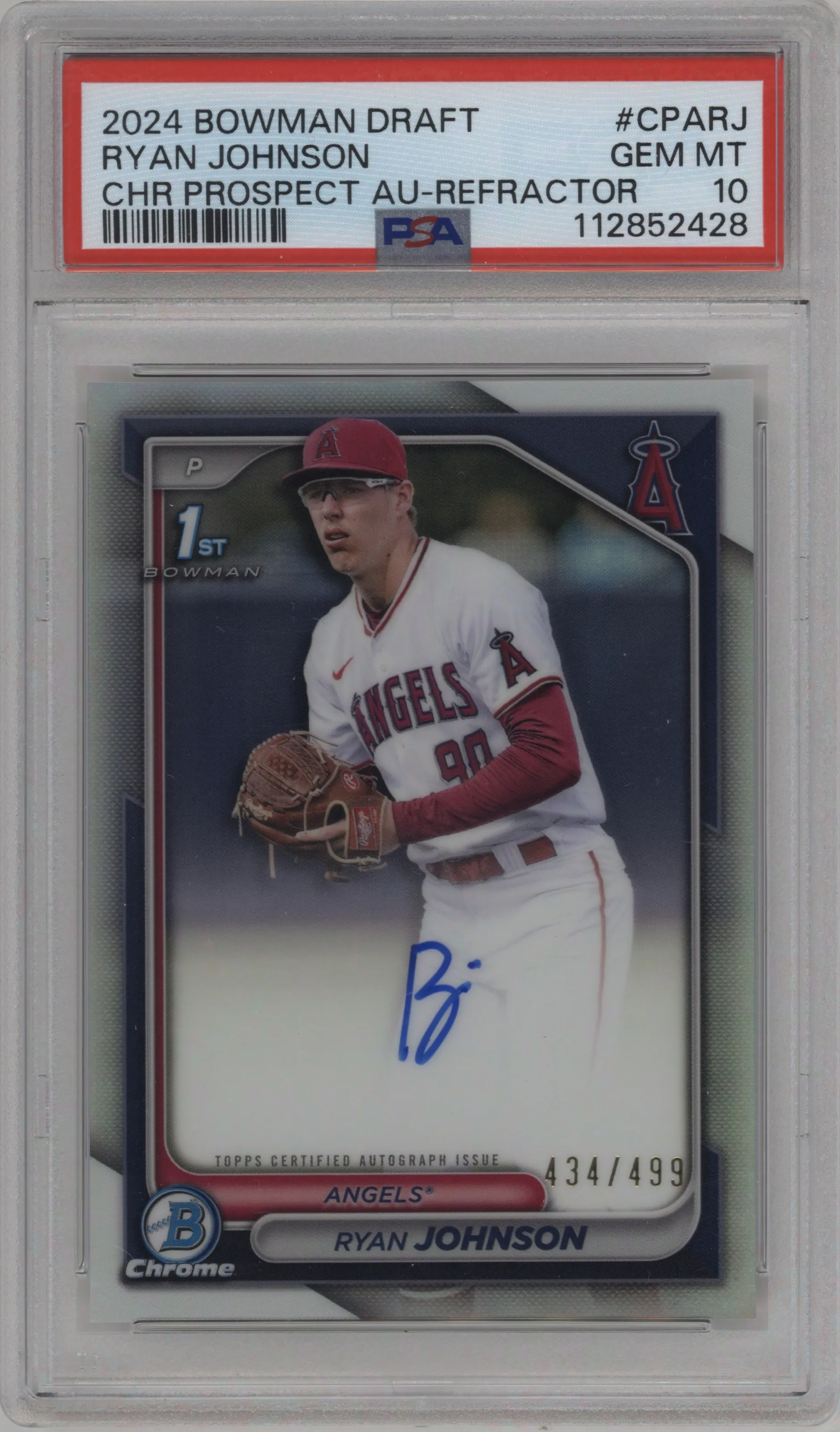 2024 Bowman Draft Chr.Pros.Auto Ryan Johnson Refractor #CPA-RJ PSA 10