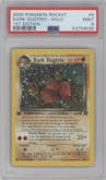 Dark Dugtrio from the 2000 Pokemon set graded by PSA and given an overall grade of 9.