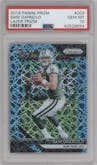 Sam Darnold from the 2018 Panini Prizm set featuring a Lazer parallel graded by PSA and given an overall grade of 10.