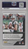 Sam Darnold from the 2018 Panini Prizm set featuring a Lazer parallel graded by PSA and given an overall grade of 10.