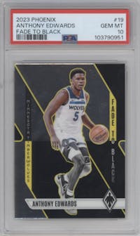 Anthony Edwards from the 2023-24 Panini Phoenix set graded by PSA and given an overall grade of 10.