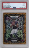 C.J. Stroud from the 2023 Panini Prizm set featuring a Disco parallel graded by PSA and given an overall grade of 9.