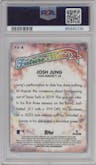Josh Jung from the 2023 Topps Chrome Logofractor Edition set graded by PSA and given an overall grade of 10.