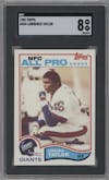Lawrence Taylor from the 1982 Topps set graded by SGC and given an overall grade of 8.