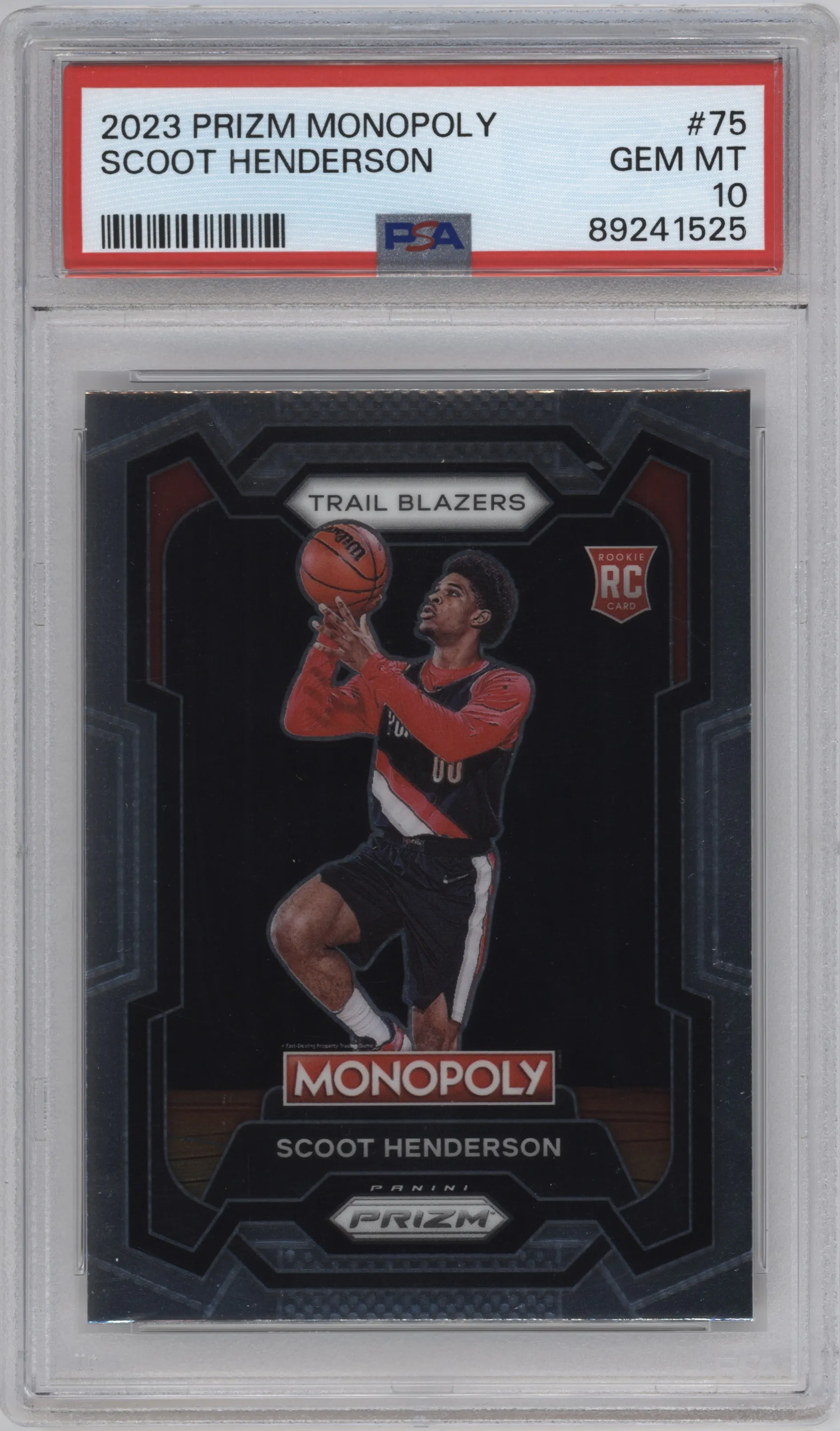 2023 Panini Prizm Monopoly Scoot Henderson #75 PSA 10