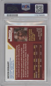 Kevin Durant from the 2007 Sports Illustrated for Kids set graded by PSA and given an overall grade of 10.