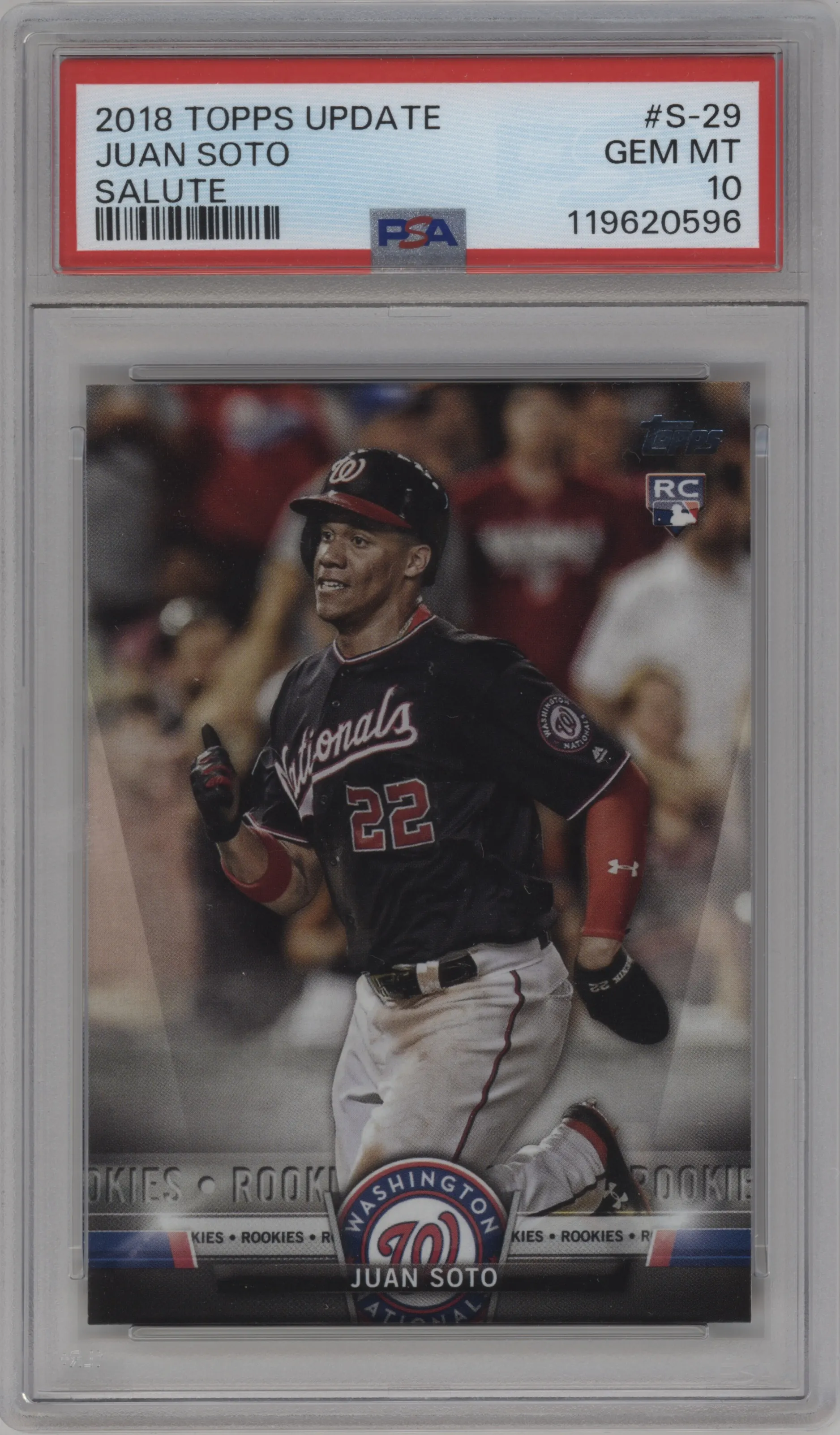 2018 Topps Update Salute Juan Soto PSA 10