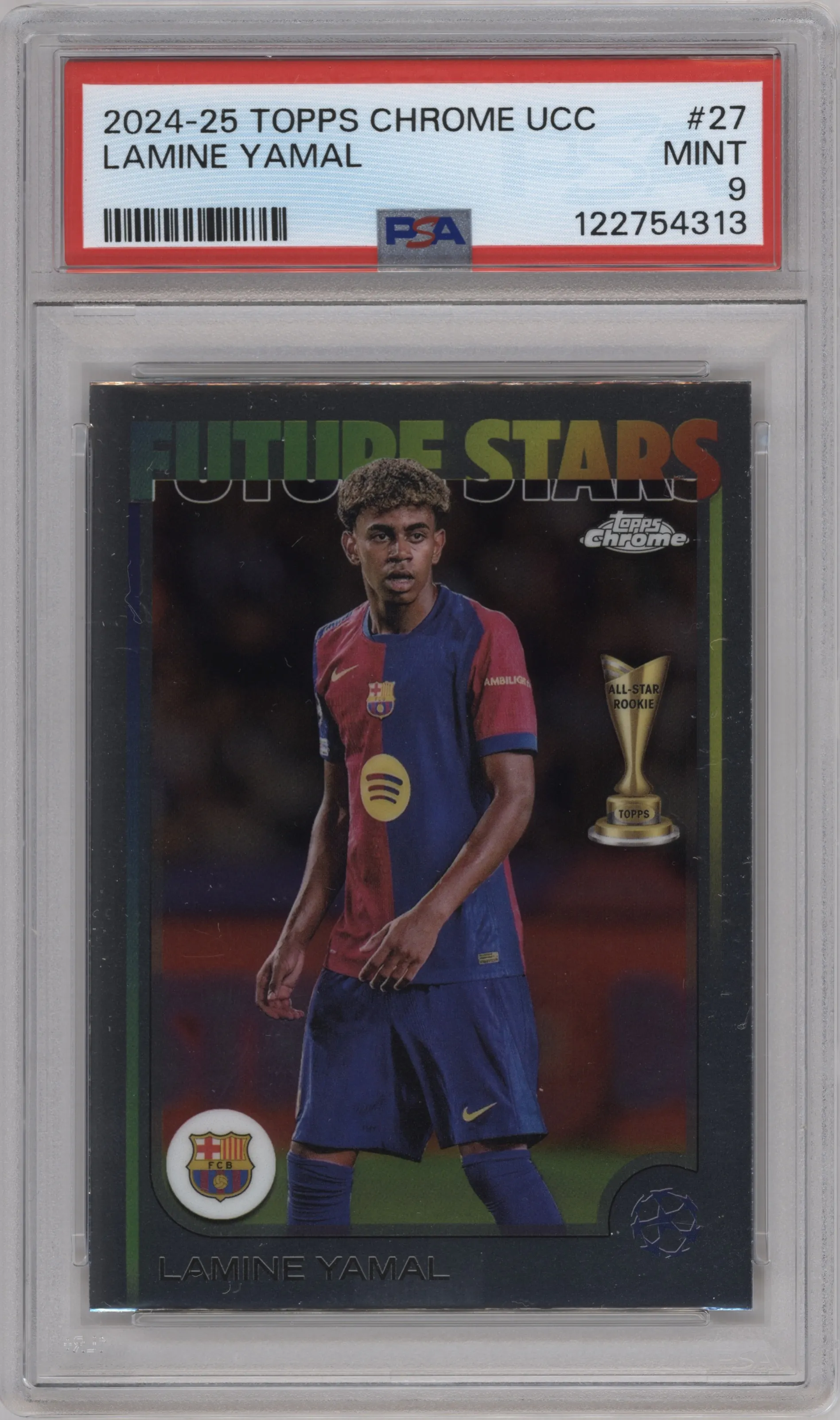 2024 Topps Chrome UEFA Club Competitions Lamine Yamal PSA 9