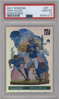 Josh Allen from the 2021 Panini Donruss set graded by PSA and given an overall grade of 10.