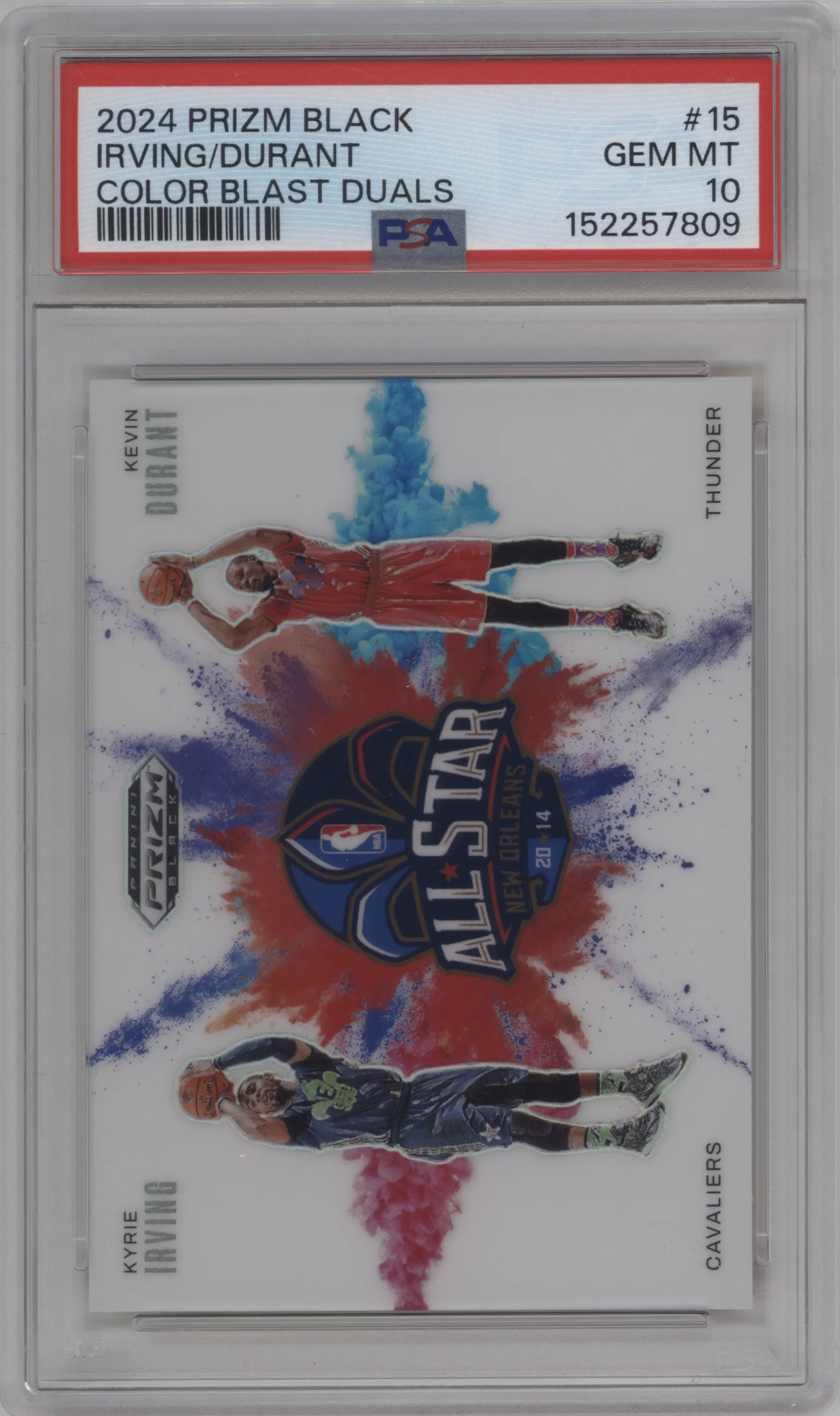 2024 Panini Prizm Black Color Blast Duals Kevin Durant/Kyrie Irving #15 PSA 10