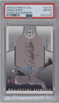 Derek Jeter from the 2008 Upper Deck Ultimate Collection set graded by PSA and given an overall grade of 8.