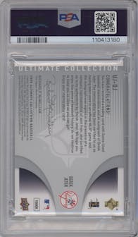 Derek Jeter from the 2008 Upper Deck Ultimate Collection set graded by PSA and given an overall grade of 8.