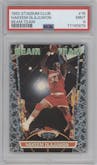 Hakeem Olajuwon from the 1992-93 Topps Stadium Club set graded by PSA and given an overall grade of 9.