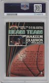Hakeem Olajuwon from the 1992-93 Topps Stadium Club set graded by PSA and given an overall grade of 9.