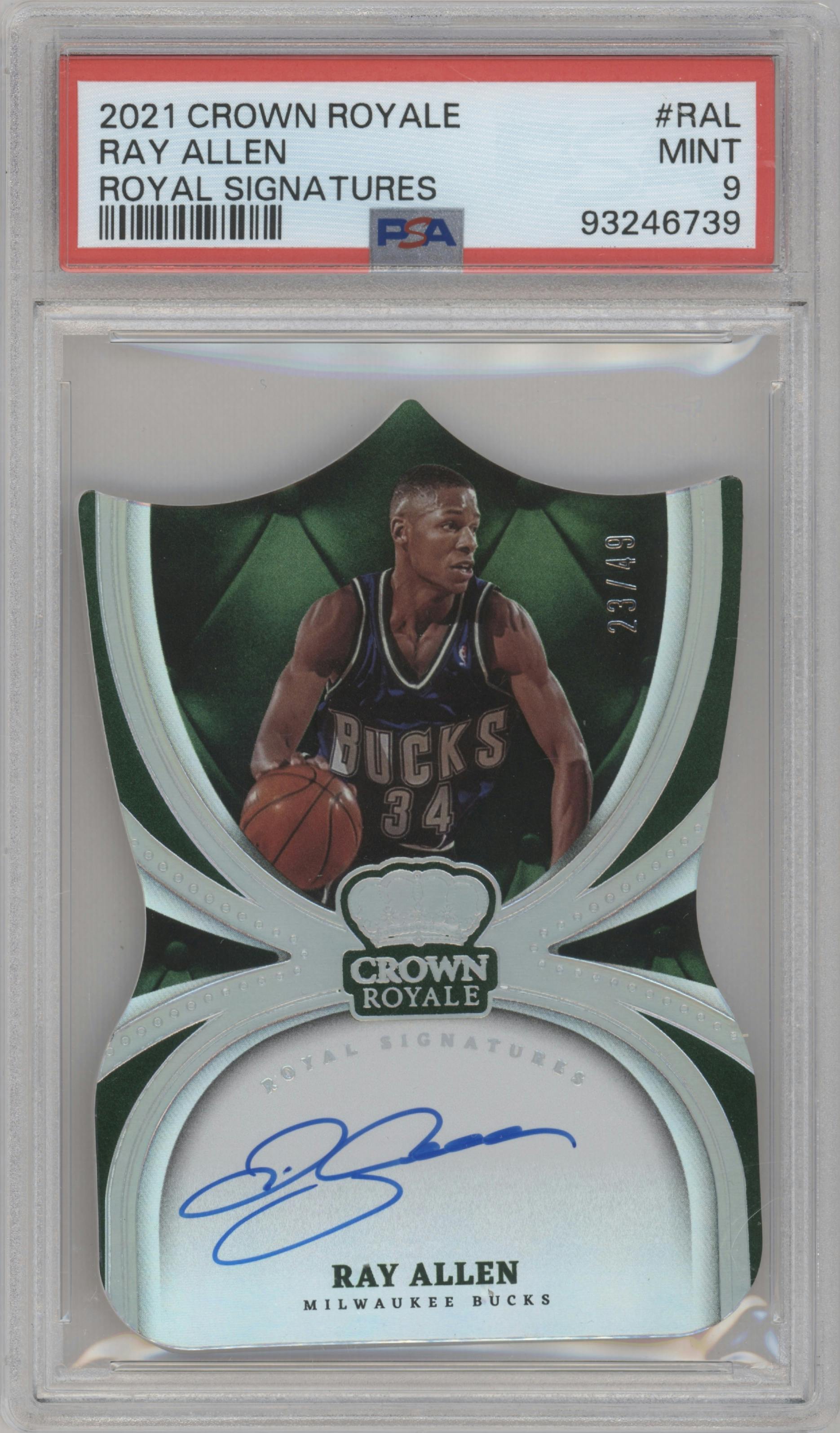 Ray Allen from the 2021-22 Crown Royale set graded by PSA and given an overall grade of 9.