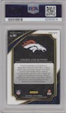Courtland Sutton from the 2022 Panini Select set featuring a Cosmic parallel graded by PSA and given an overall grade of 10.