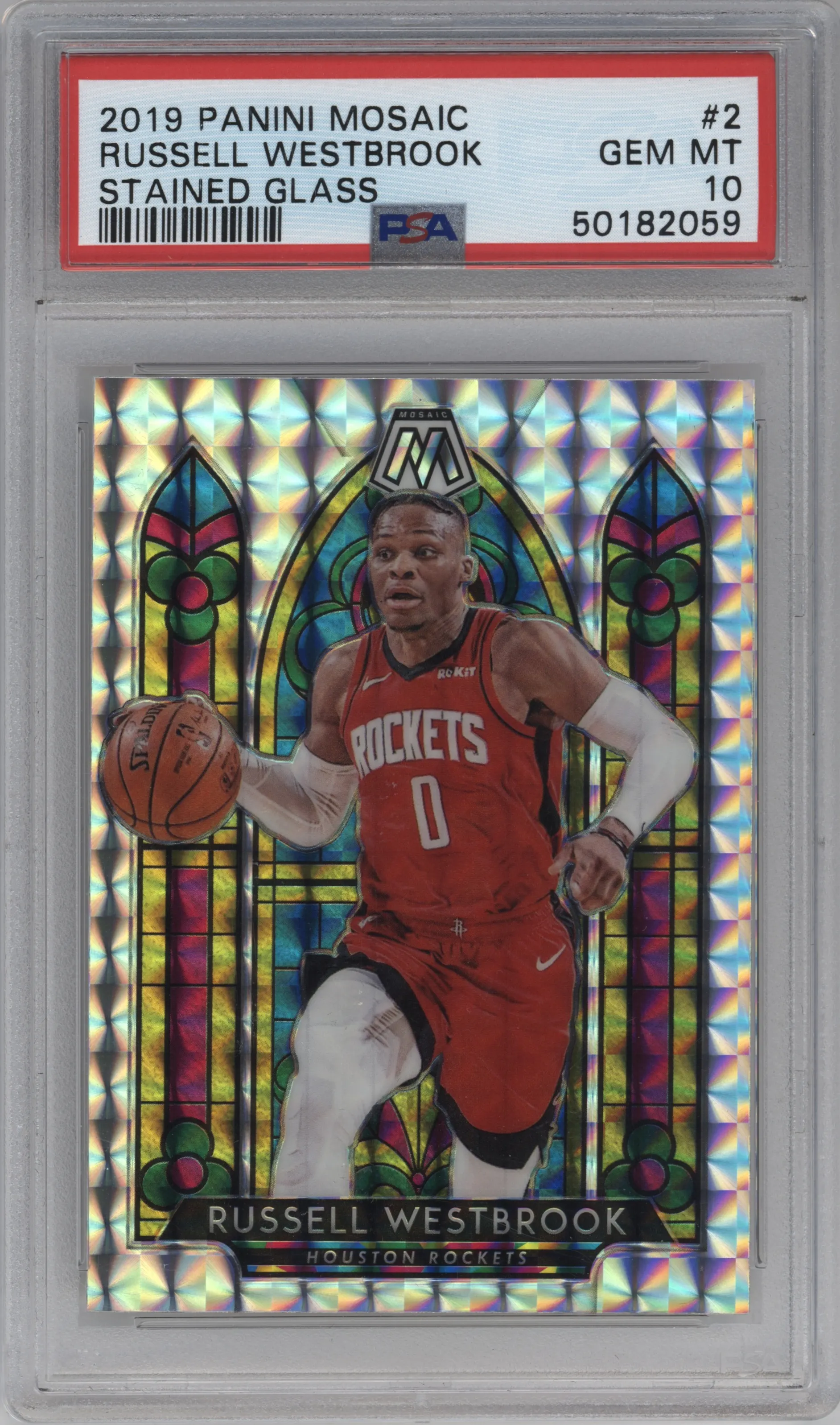 2019 Panini Mosaic Stained Glass Russell Westbrook #2 PSA 10