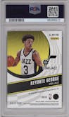 Keyonte George from the 2023-24 Panini Revolution set featuring a Fractal parallel graded by PSA and given an overall grade of 10.