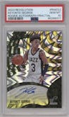 Keyonte George from the 2023-24 Panini Revolution set featuring a Fractal parallel graded by PSA and given an overall grade of 10.