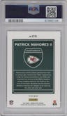 Patrick Mahomes II from the 2021 Panini Donruss Optic set graded by PSA and given an overall grade of 10.