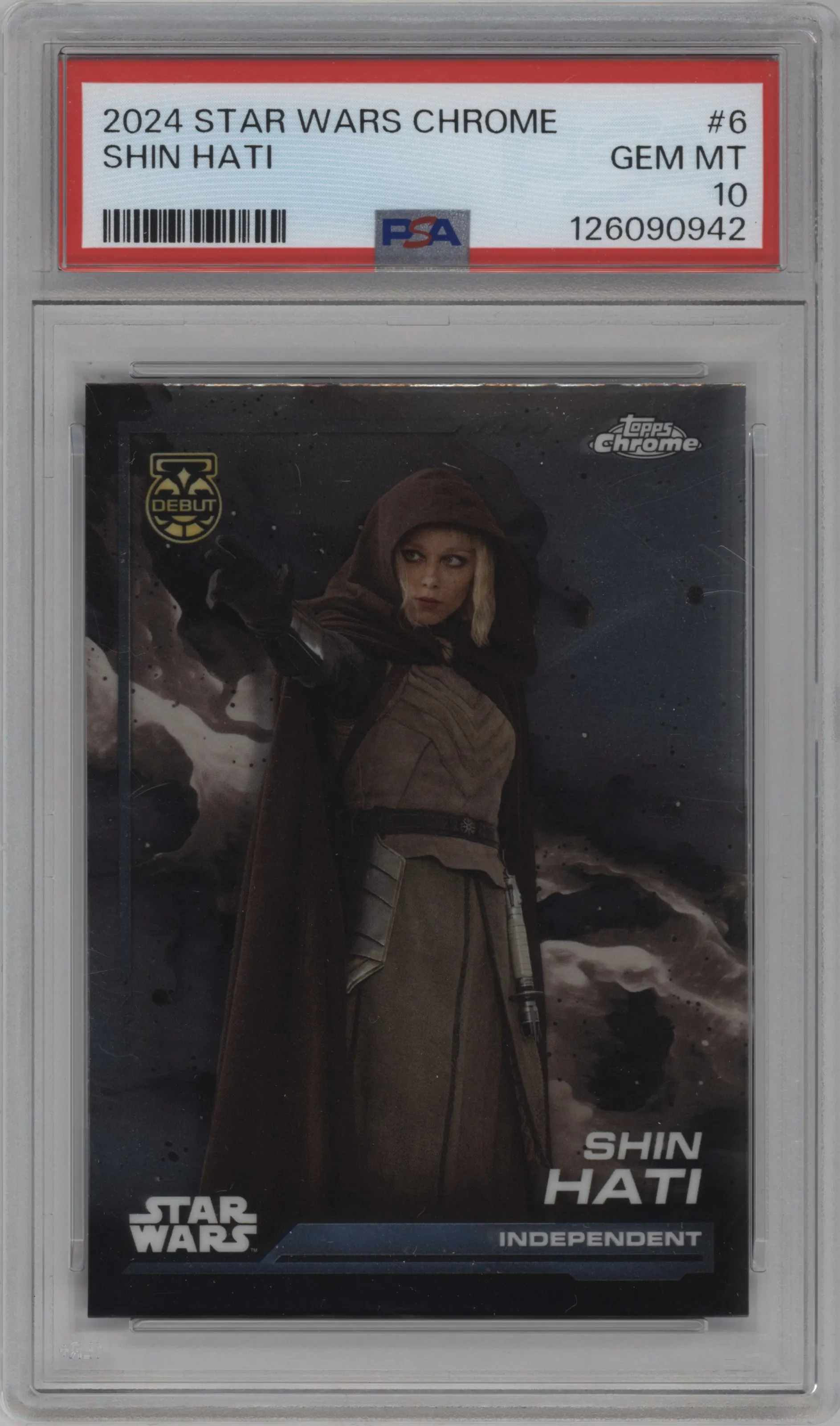 2024 Topps Chrome Star Wars Shin Hati #6 PSA 10