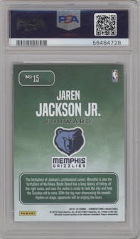 Jaren Jackson Jr. from the 2018-19 Panini Cornerstones set graded by PSA and given an overall grade of 10.