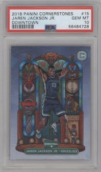 Jaren Jackson Jr. from the 2018-19 Panini Cornerstones set graded by PSA and given an overall grade of 10.