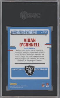 Aidan O'Connell from the 2023 Donruss Optic set featuring a Holo parallel graded by SGC and given an overall grade of 10.