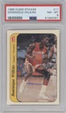 Dominique Wilkins from the 1986-87 Fleer set graded by PSA and given an overall grade of 8.