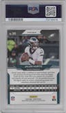 Jalen Hurts from the 2020 Panini Prizm set featuring a Red/White/Blue Prizm parallel graded by PSA and given an overall grade of 10.