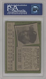 Willie McCovey from the 1971 Topps set graded by PSA and given an overall grade of 8.