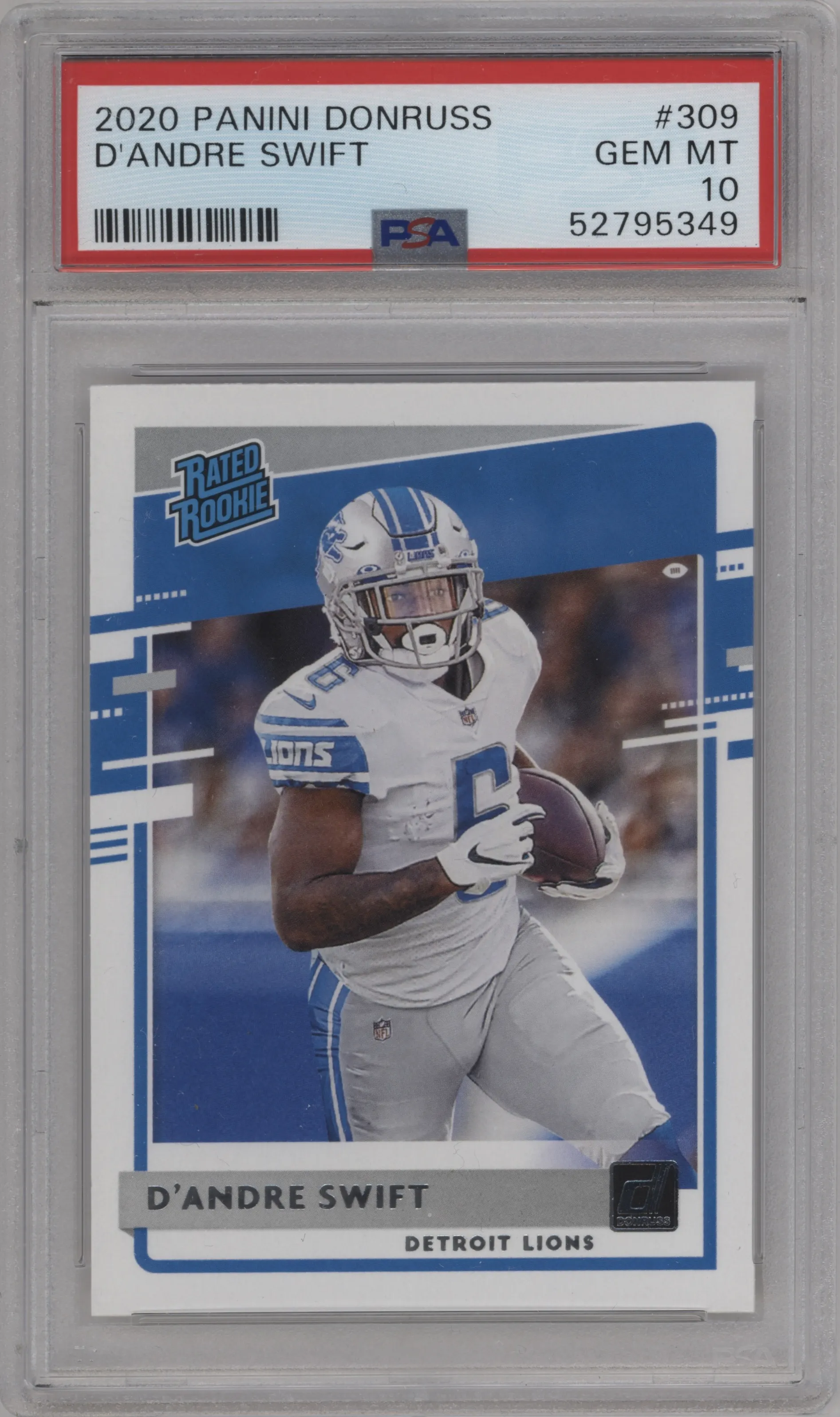 2020 Panini Donruss Rated Rookie D'Andre Swift PSA 10