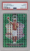 Jayden Daniels from the 2024 Panini Mosaic set featuring a Green Mosaic parallel graded by PSA and given an overall grade of 10.