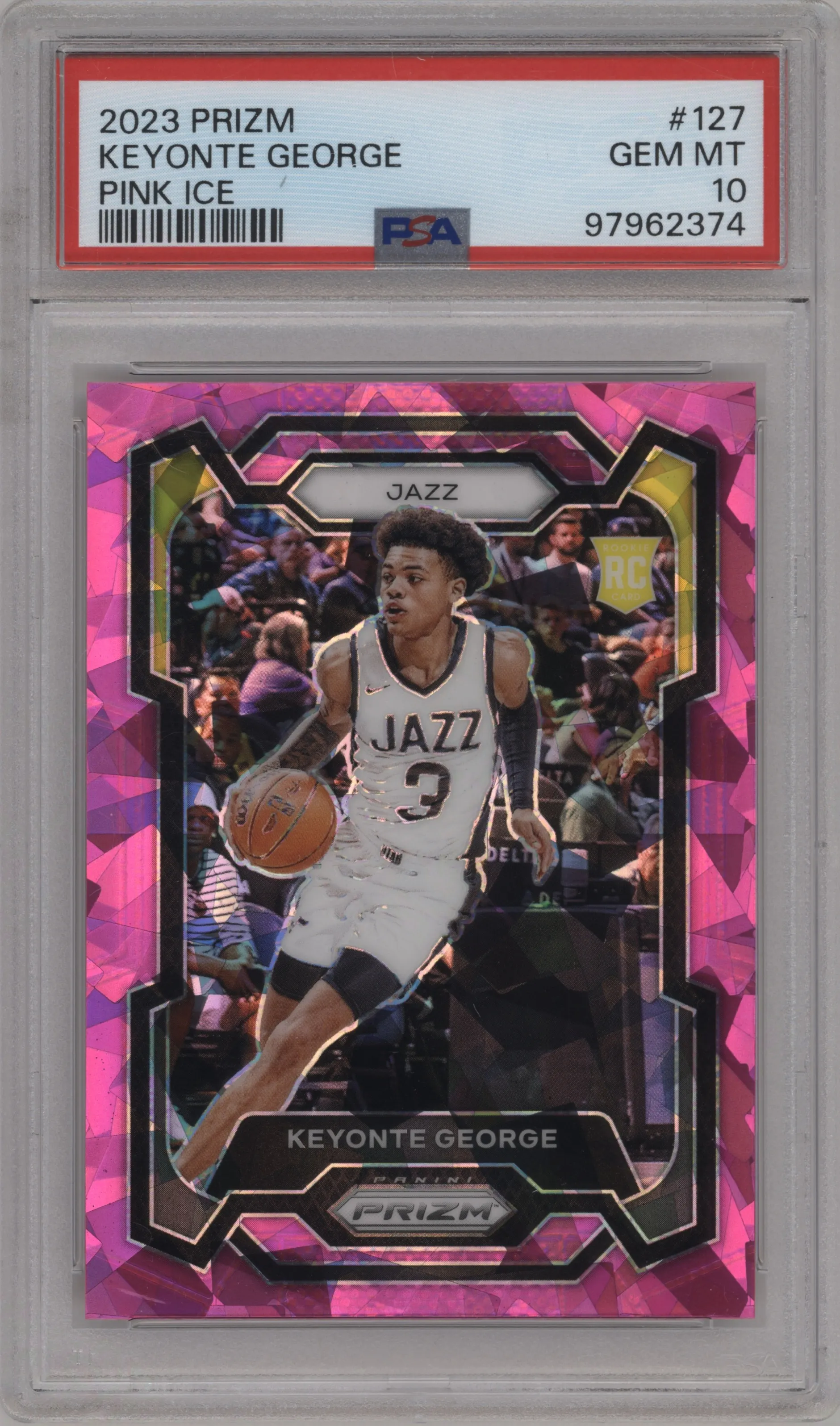 2023 Panini Prizm Keyonte George Pink Ice PSA 10