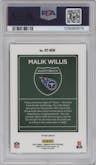 Malik Willis from the 2022 Panini Donruss Optic set graded by PSA and given an overall grade of 9.